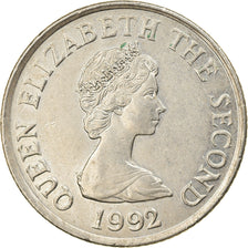 Coin, Jersey, Elizabeth II, 5 Pence, 1992, AU(55-58), Copper-nickel, KM:56.2