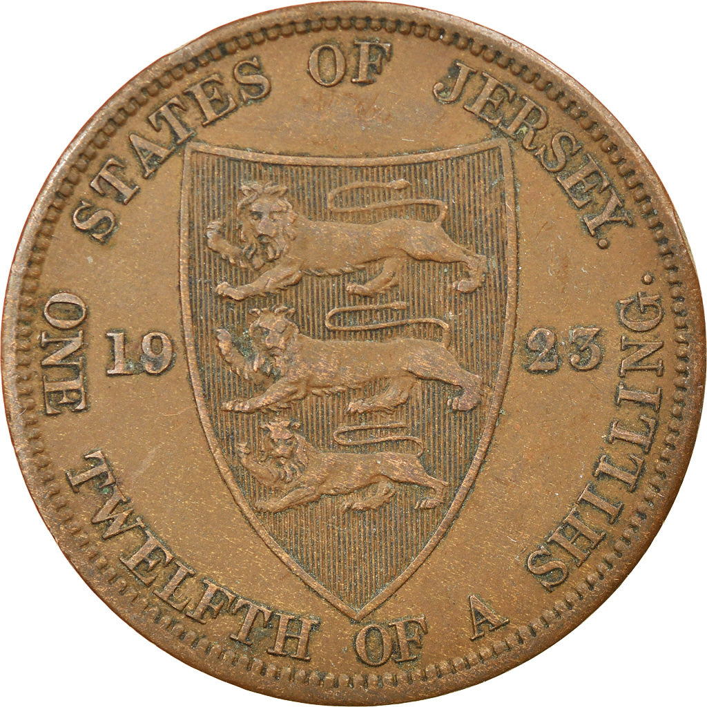 Moneta, Jersey, George V, 1/12 Shilling, 1923, BB, Bronzo, KM:12