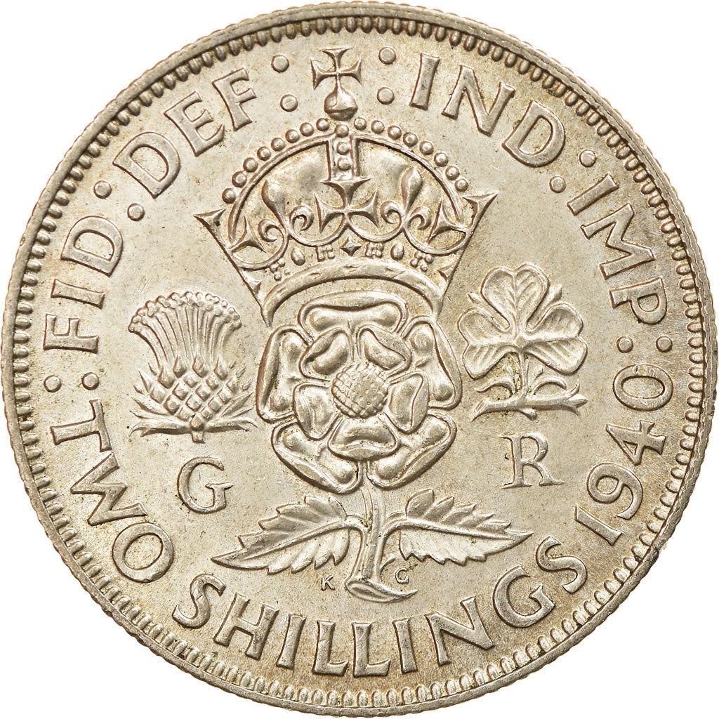 Coin, Great Britain, George VI, Florin, Two Shillings, 1940, AU(55-58), Silver