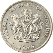 Moneta, Nigeria, Elizabeth II, 5 Kobo, 1986, EF(40-45), Miedź-Nikiel, KM:9.1