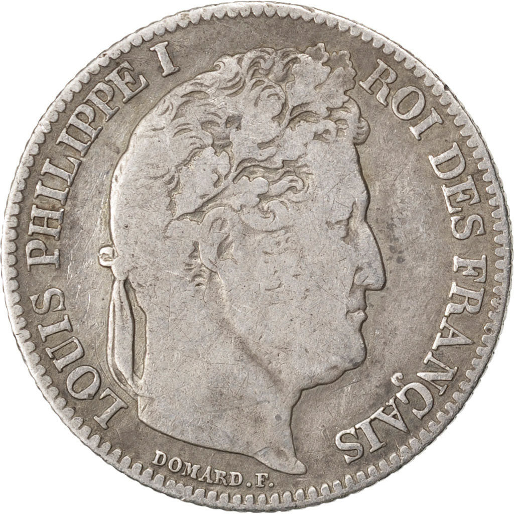 FRANCE, Louis-Philippe, Franc, 1847, Paris, KM #748.1, F(12-15), Silver,...