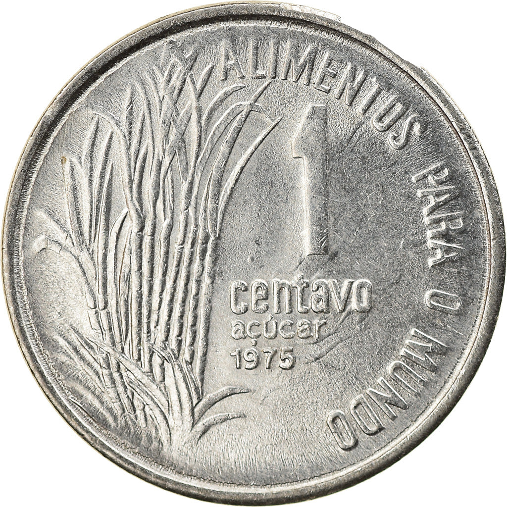 Coin, Brazil, Centavo, 1975, EF(40-45), Stainless Steel, KM:575.2