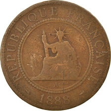 Monnaie, FRENCH INDO-CHINA, Cent, 1888, Paris, TB, Bronze, KM:1