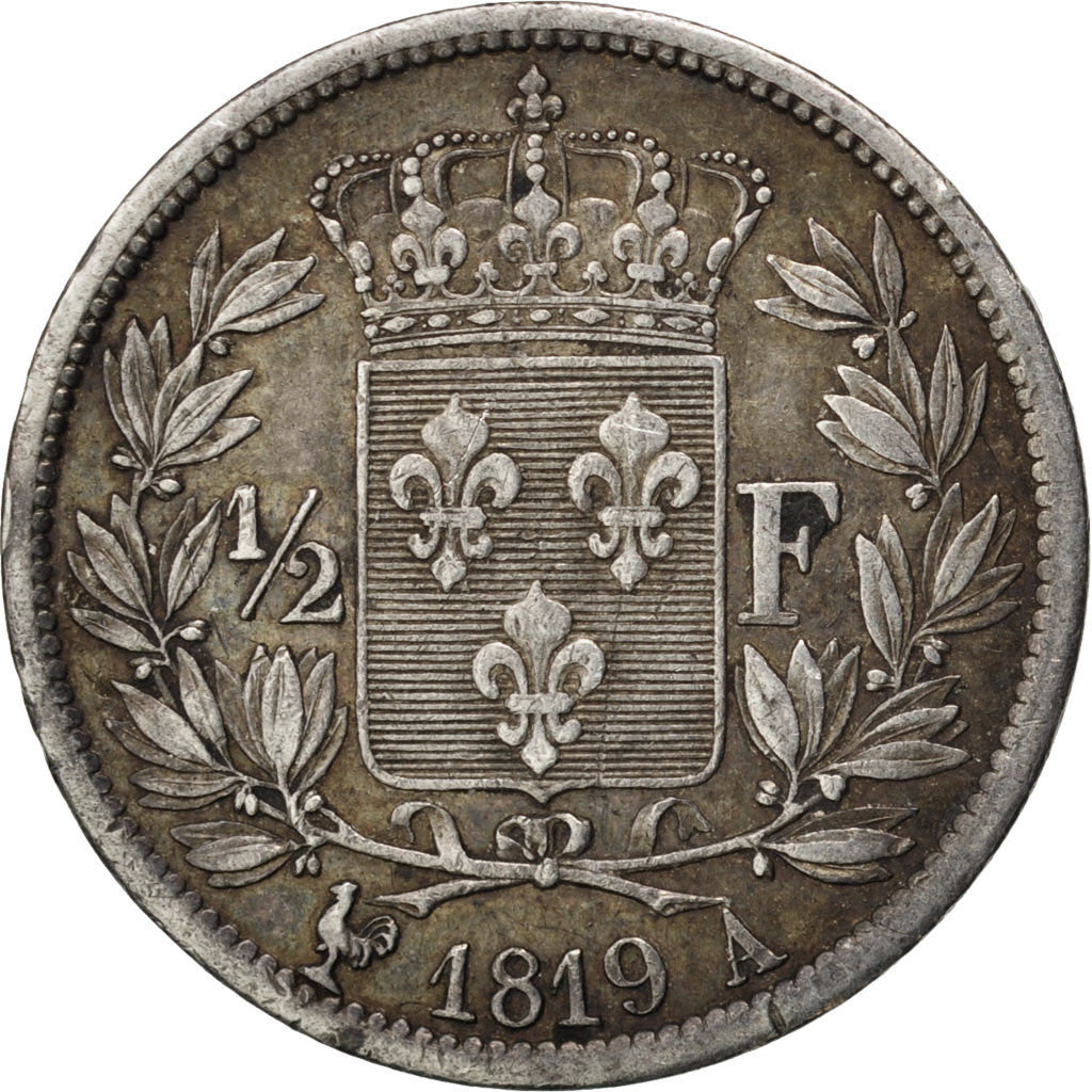 Münze, Frankreich, Louis XVIII, Louis XVIII, 1/2 Franc, 1819, Paris, SS
