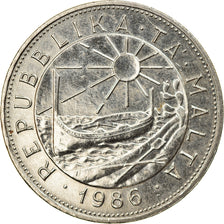 Coin, Malta, Lira, 1986, AU(55-58), Nickel, KM:82