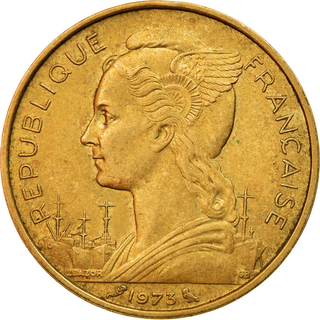 Monnaie, Réunion, 20 Francs, 1973, TTB, Aluminum-Nickel-Bronze, KM:11a