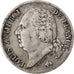 FRANCE, Louis XVIII, Franc, 1824, Lille, KM #709.12, EF(40-45), Silver, Gadoury.