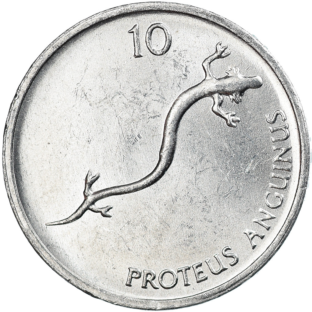 Moneta, Słowenia, 10 Stotinov, 1992, EF(40-45), Aluminium, KM:7