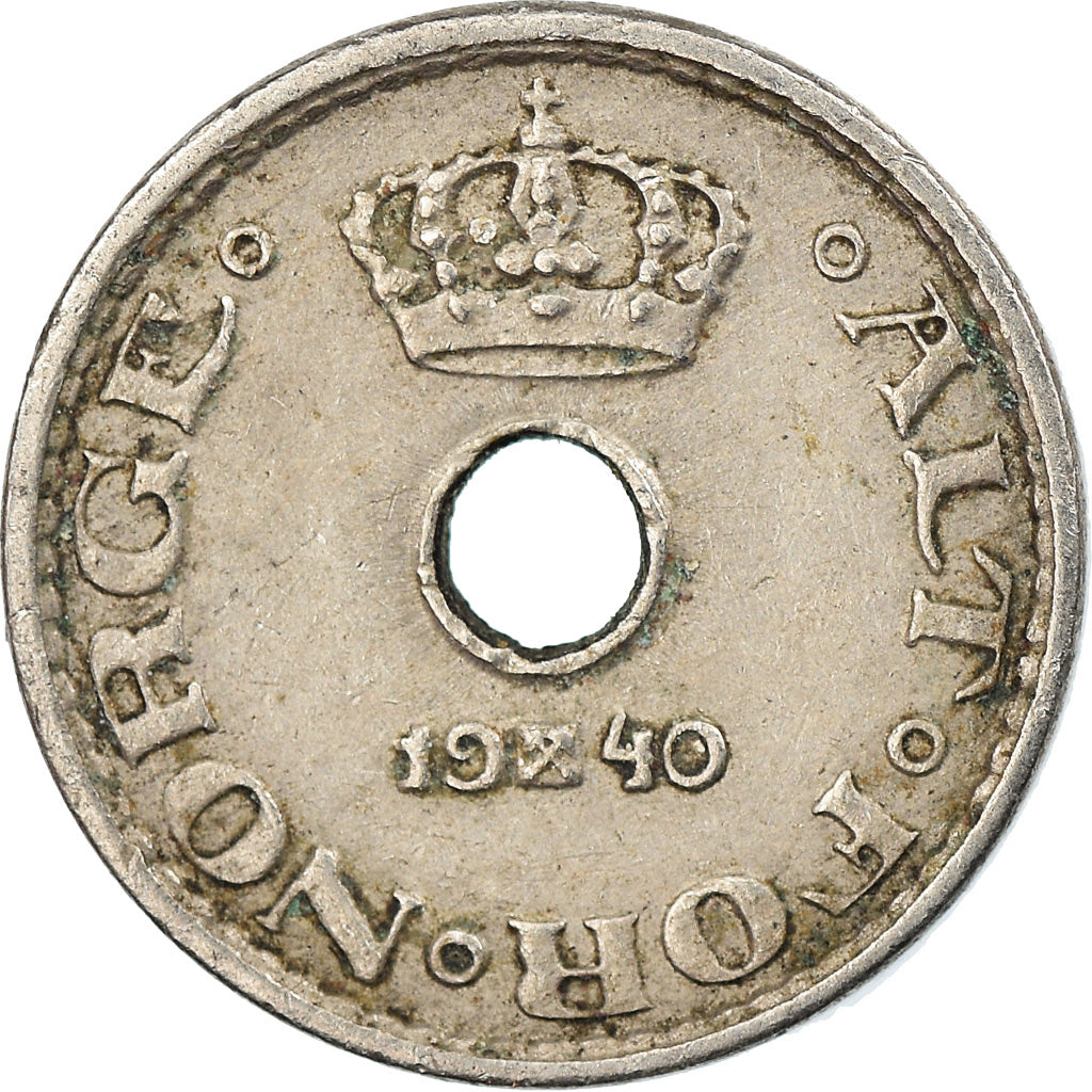 Münze, Norwegen, Haakon VII, 10 Öre, 1940, SS, Copper-nickel, KM:383