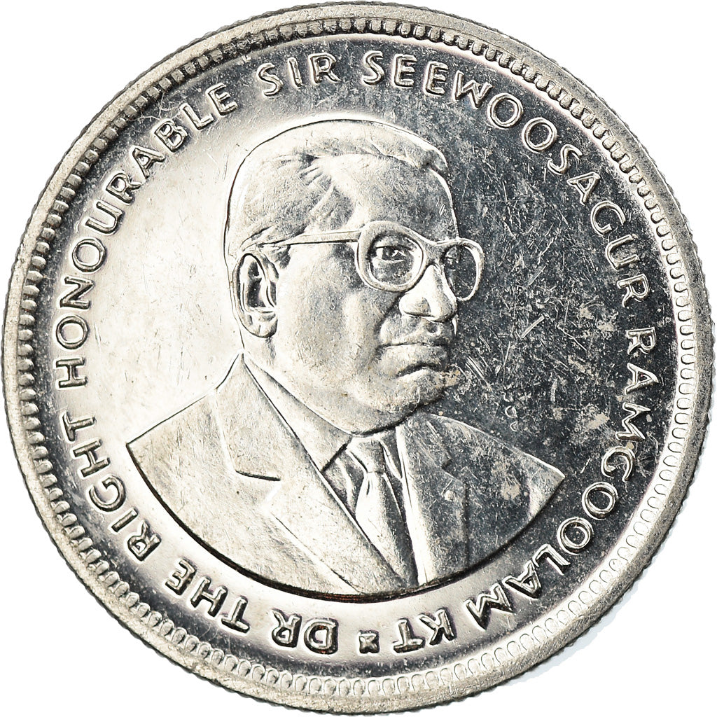 Coin, Mauritius, 20 Cents, 1996, AU(55-58), Nickel plated steel, KM:53