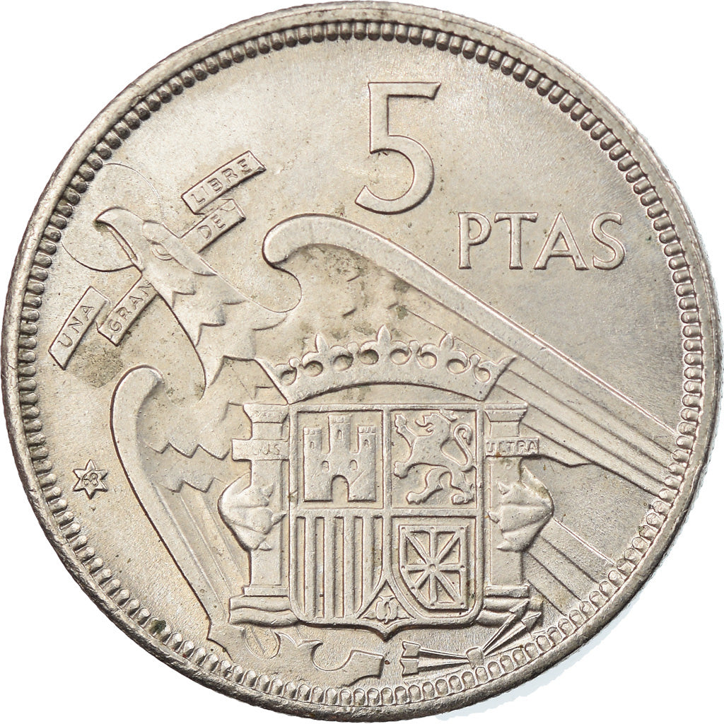 Monnaie, Espagne, Caudillo and regent, 5 Pesetas, 1958, SUP, Copper-nickel