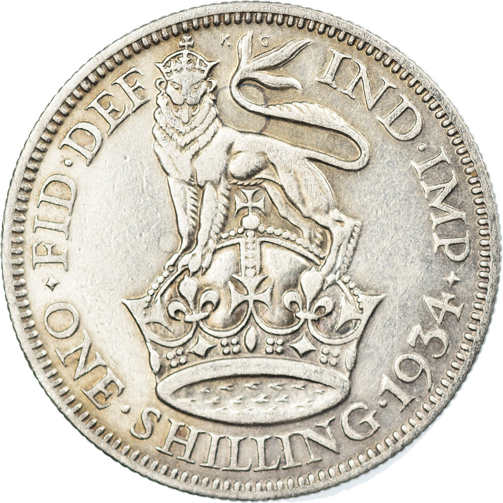 Coin, Great Britain, George V, Shilling, 1934, EF(40-45), Silver, KM:833