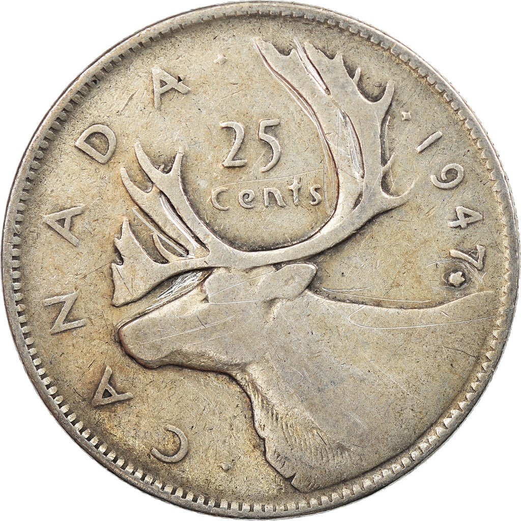 Coin, Canada, George VI, 25 Cents, 1947, Royal Canadian Mint, Ottawa, VF(30-35)