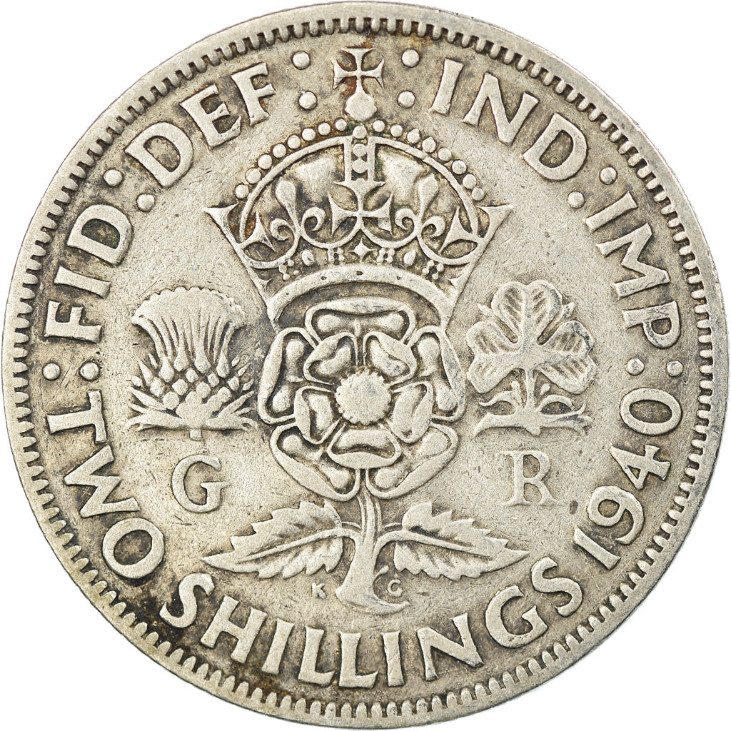 Coin, Great Britain, George VI, Florin, Two Shillings, 1940, EF(40-45), Silver