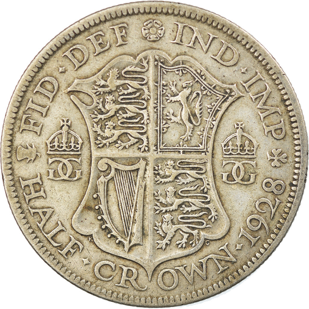 Coin, Great Britain, George V, 1/2 Crown, 1928, EF(40-45), Silver, KM:835