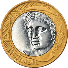 Coin, Brazil, Real, 2002, Rio de Janeiro, EF(40-45), Bi-Metallic, KM:652a