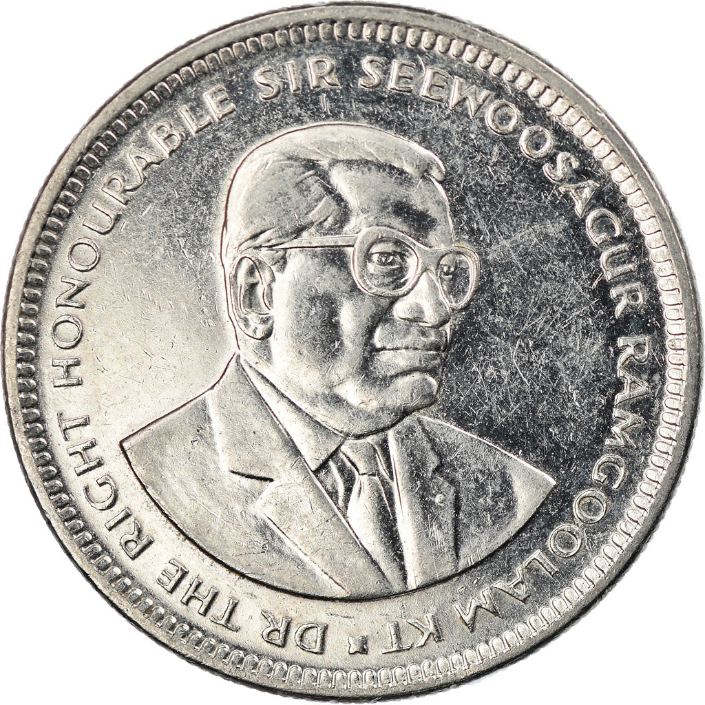 Coin, Mauritius, 1/2 Rupee, 2003, EF(40-45), Nickel plated steel, KM:54
