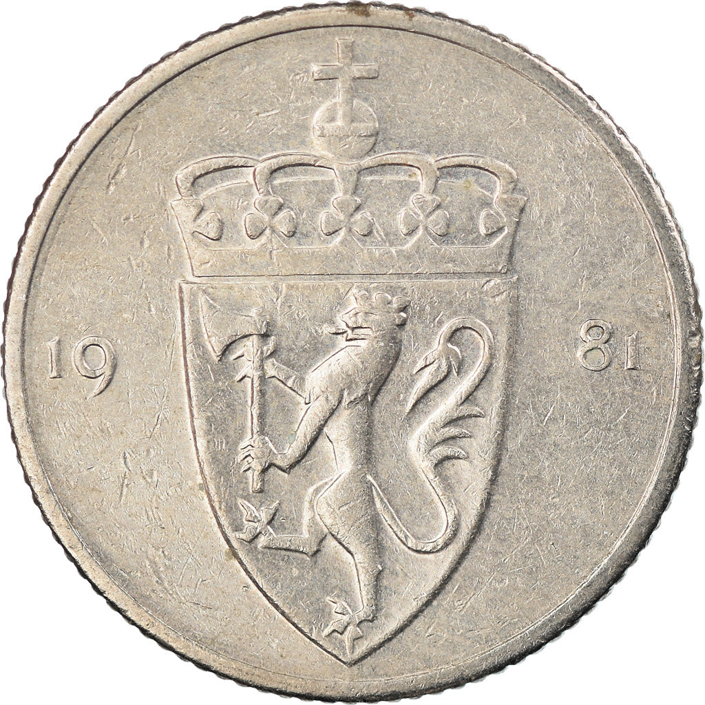 Moneda, Noruega, Olav V, 50 Öre, 1981, MBC, Cobre - níquel, KM:418
