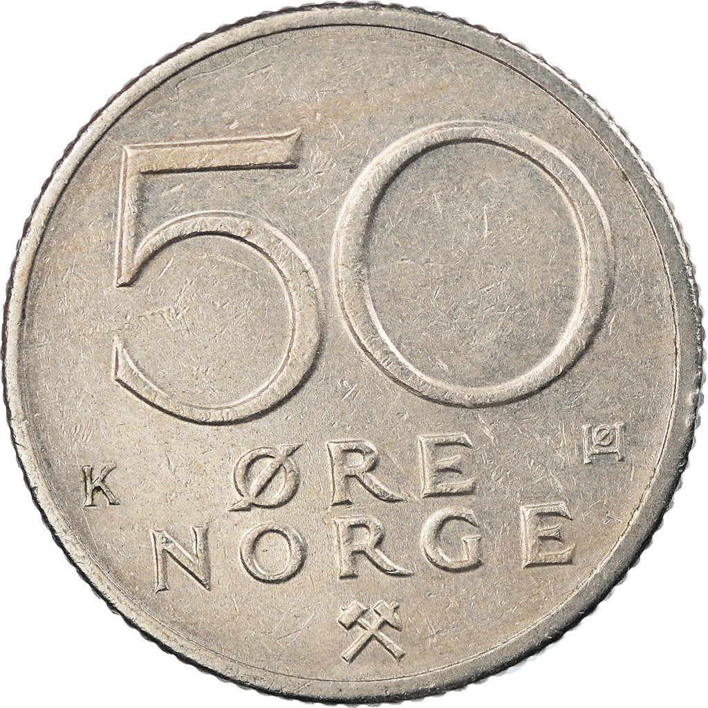 Moneda, Noruega, Olav V, 50 Öre, 1981, MBC, Cobre - níquel, KM:418