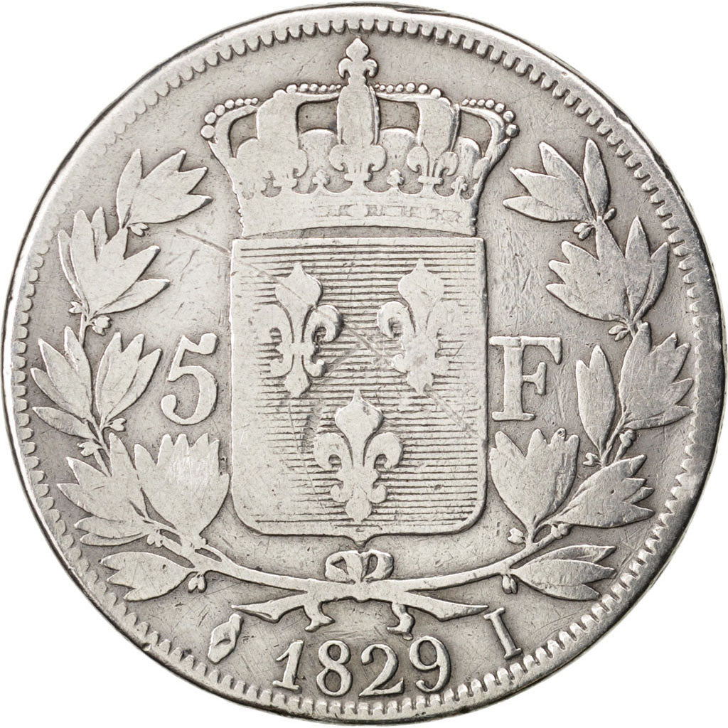 Francia, Charles X, 5 Francs, 1829, Limoges, MB, Argento, KM:728.6, Gadoury:644
