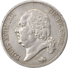 FRANCE, Louis XVIII, 5 Francs, 1822, Paris, KM #711.1, EF(40-45), Silver,...