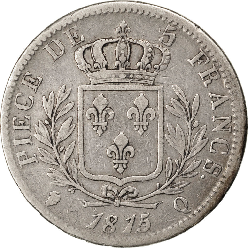 FRANCE, Napoléon I, 5 Francs, 1815, Perpignan, KM #704.7, VF(20-25), Silver, G..