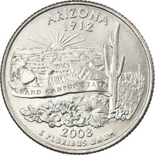 Monnaie, États-Unis, Arizona, Quarter, 2008, U.S. Mint, Dahlonega, TTB