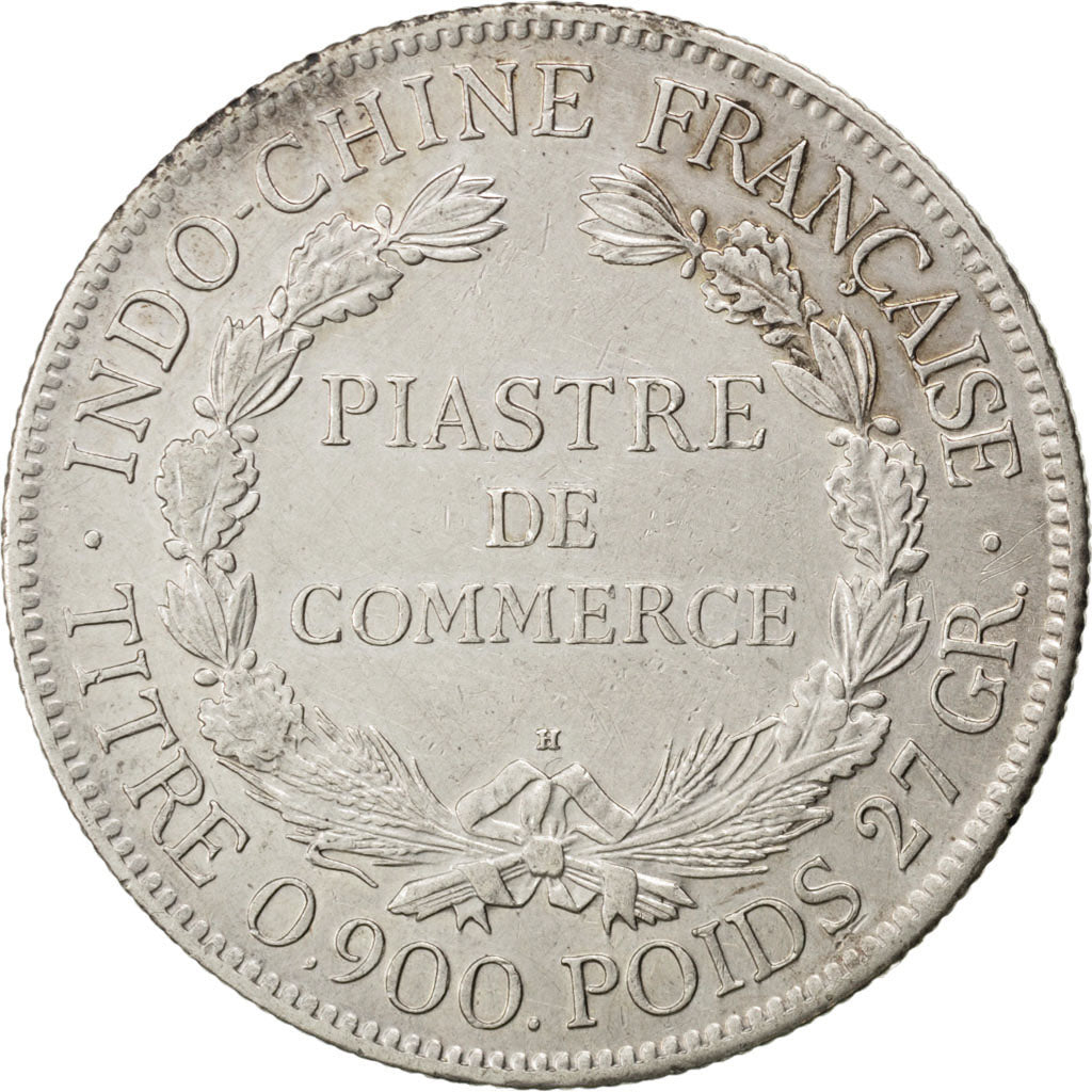 Indochine, 1 Piastre, 1922, Heaton, KM #5a.3, VF(30-35), Silver, Lecompte #299,.