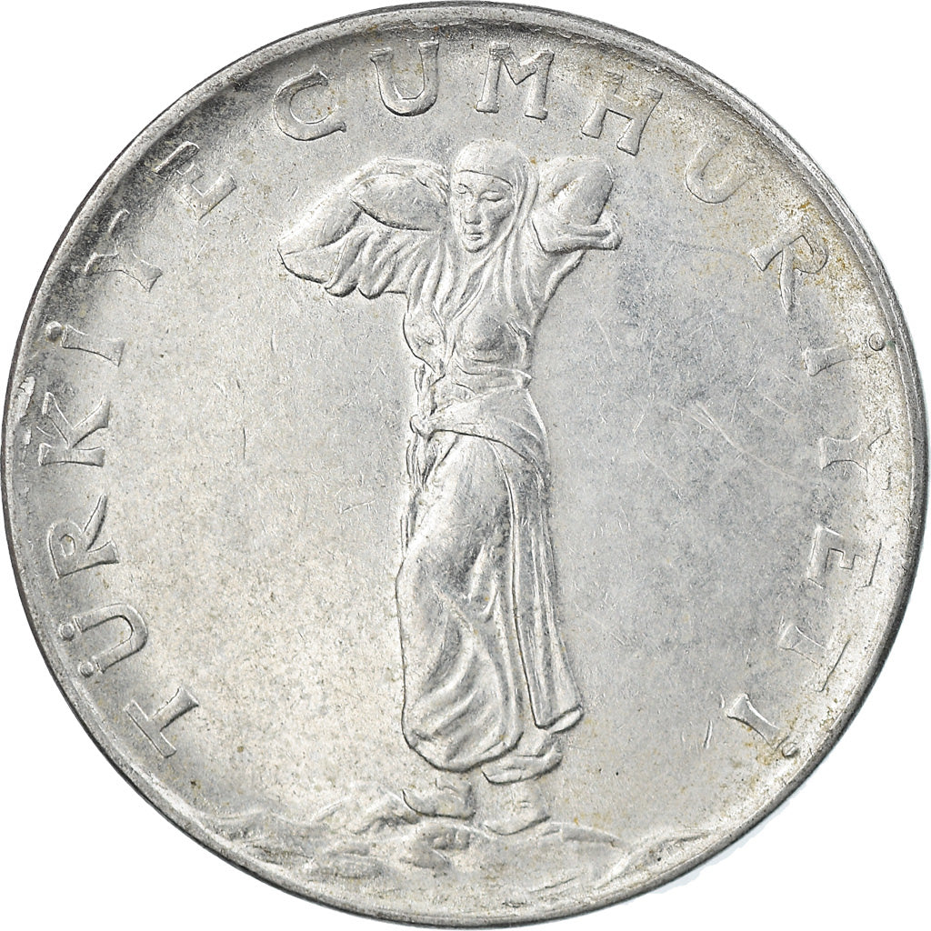 Moneta, Turchia, 25 Kurus, 1977, BB, Acciaio inossidabile, KM:892.3