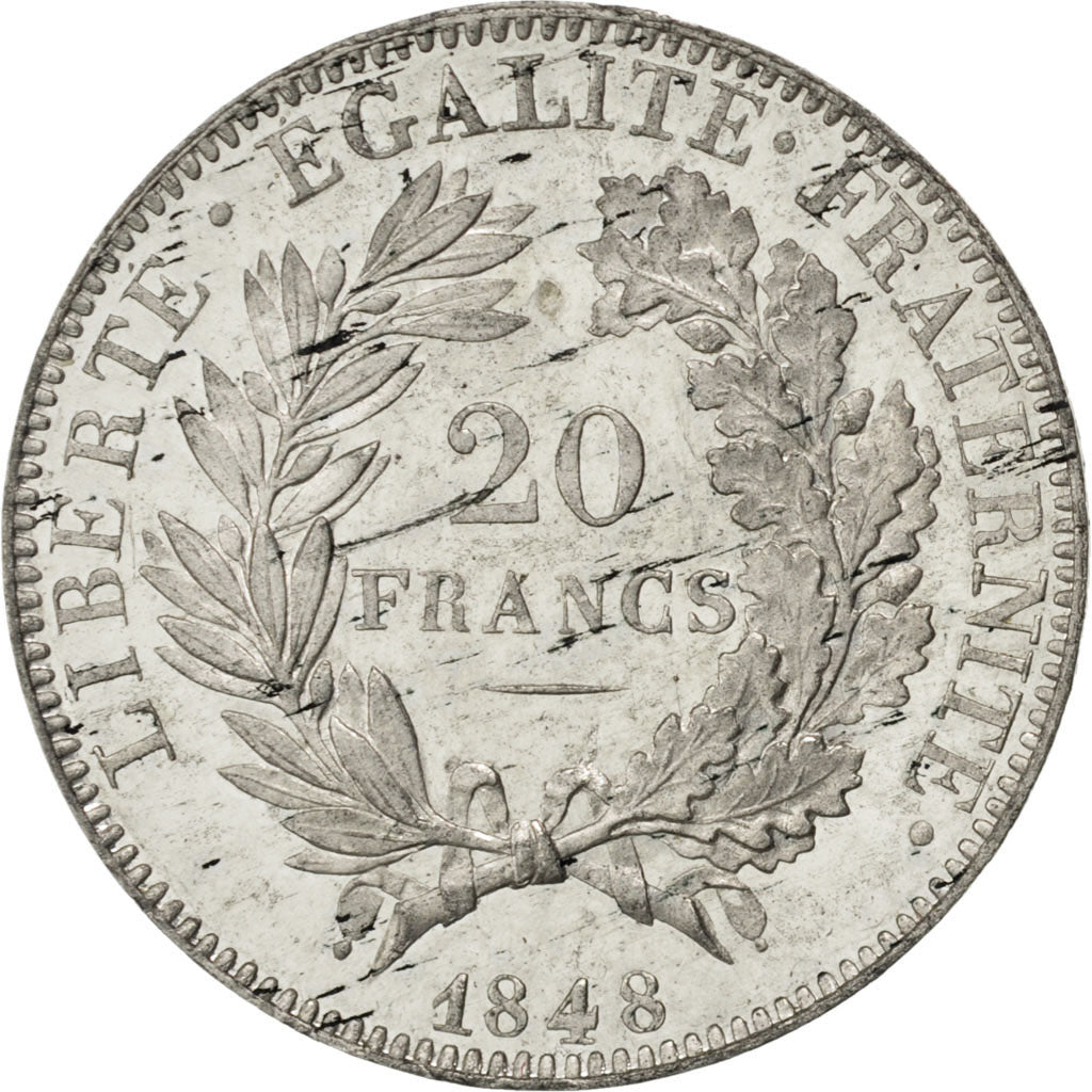 Coin, France, 20 Francs, 1848, AU(55-58), Tin, Gadoury:1053