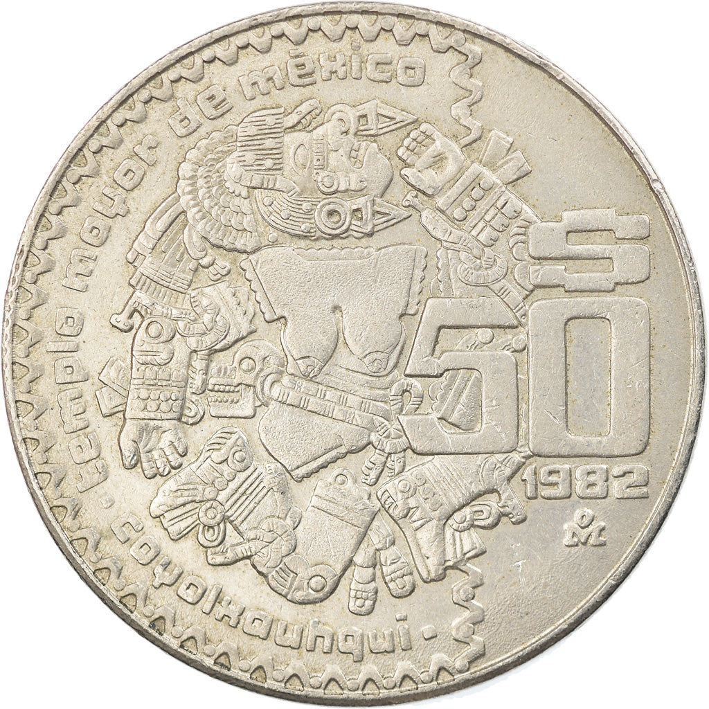 Coin, Mexico, 50 Pesos, 1982, Mexico City, EF(40-45), Copper-nickel, KM:490
