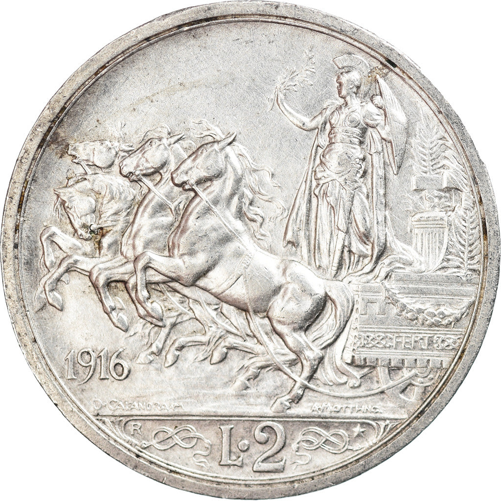 Münze, Italien, Vittorio Emanuele III, 2 Lire, 1916, Rome, SS, Silber, KM:55