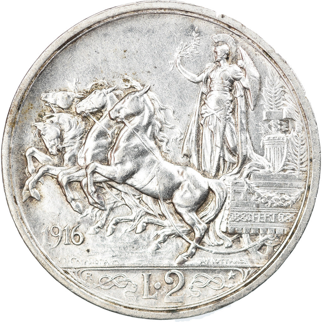 Moneta, Italia, Vittorio Emanuele III, 2 Lire, 1916, Rome, BB, Argento, KM:55