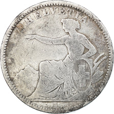 Coin, Switzerland, 2 Francs, 1860, Bern, VF(20-25), Silver, KM:10a