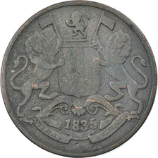 Coin, INDIA-BRITISH, 1/4 Anna, 1835, EF(40-45), Copper, KM:446.1