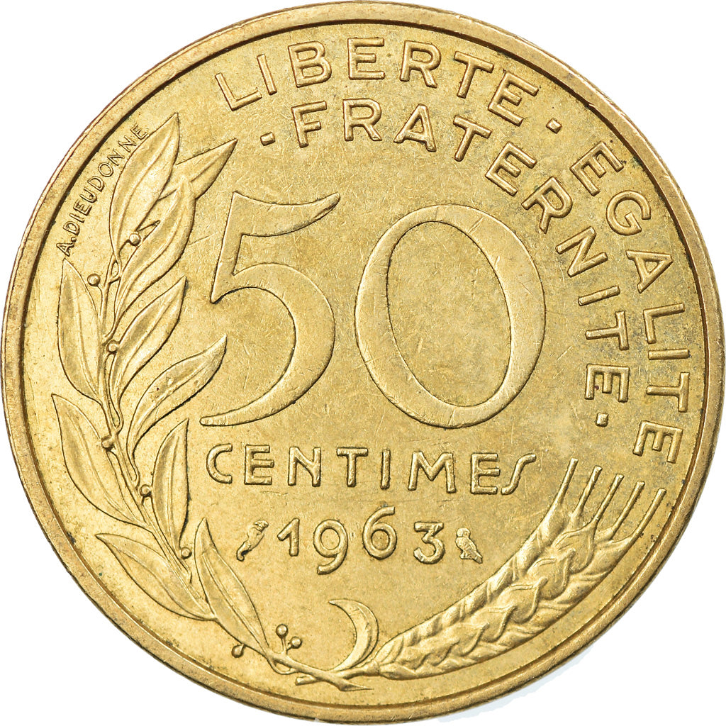 Coin, France, Marianne, 50 Centimes, 1963, Paris, EF(40-45), Aluminum-Bronze
