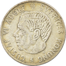 Coin, Sweden, Gustaf VI, Krona, 1952, EF(40-45), Silver, KM:826