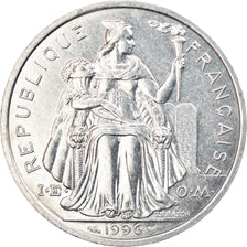 Coin, New Caledonia, 5 Francs, 1996, Paris, AU(55-58), Aluminum