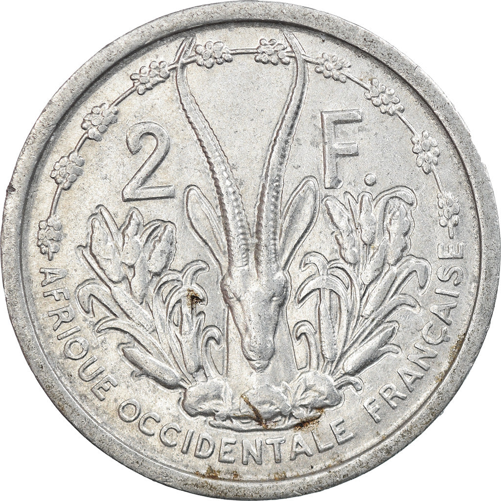 Moneda, África oriental francesa, 2 Francs, 1948, Paris, MBC, Aluminio, KM:4