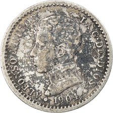 Coin, Spain, Alfonso XIII, 50 Centimos, 1904, VF(20-25), Silver, KM:723