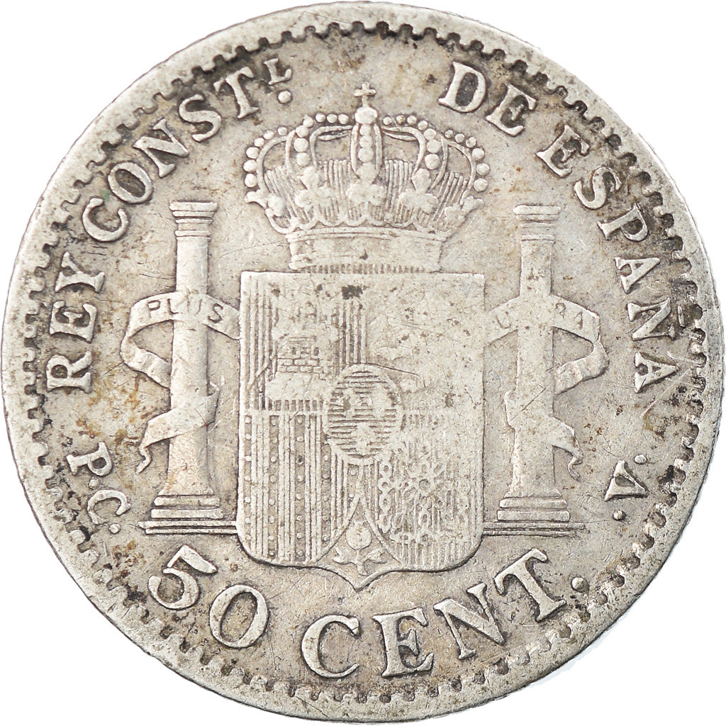 Coin, Spain, Alfonso XIII, 50 Centimos, 1904, VF(20-25), Silver, KM:723