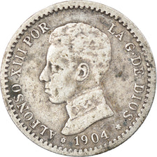 Coin, Spain, Alfonso XIII, 50 Centimos, 1904, VF(20-25), Silver, KM:723