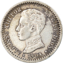 Coin, Spain, Alfonso XIII, 50 Centimos, 1904, VF(20-25), Silver, KM:723