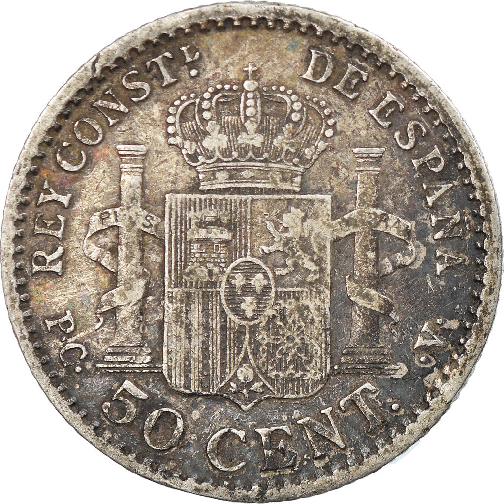 Coin, Spain, Alfonso XIII, 50 Centimos, 1904, VF(20-25), Silver, KM:723