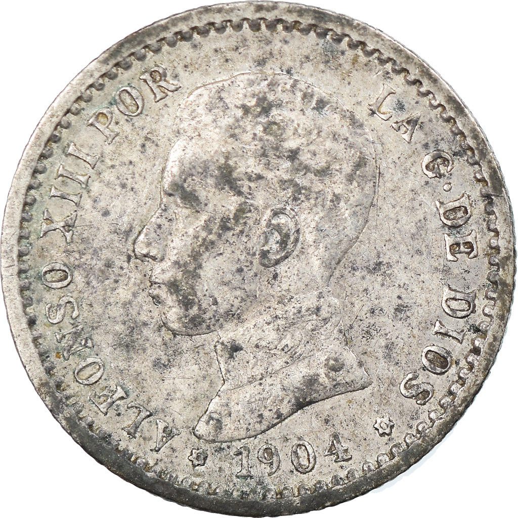 Coin, Spain, Alfonso XIII, 50 Centimos, 1904, VF(30-35), Silver, KM:723