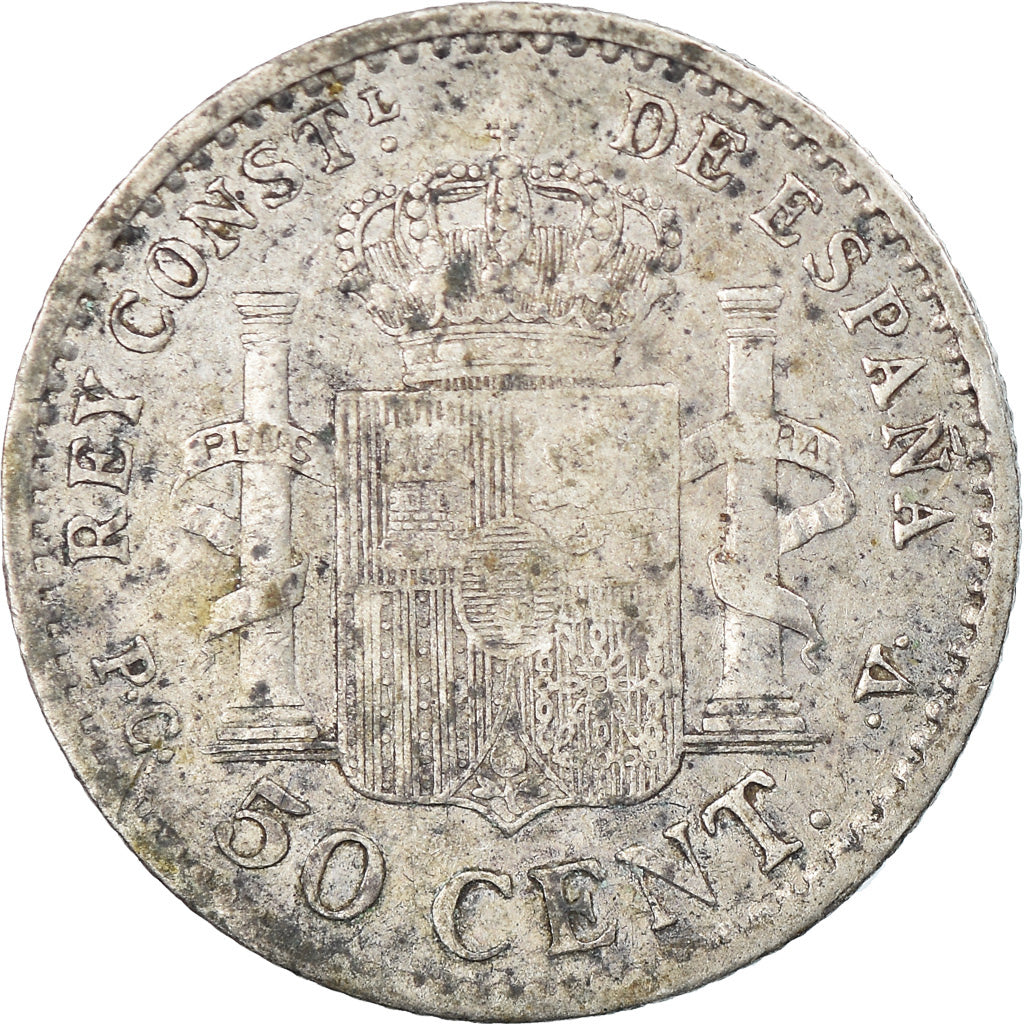 Coin, Spain, Alfonso XIII, 50 Centimos, 1904, VF(30-35), Silver, KM:723