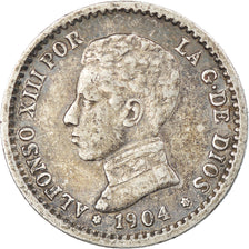 Coin, Spain, Alfonso XIII, 50 Centimos, 1904, VF(30-35), Silver, KM:723