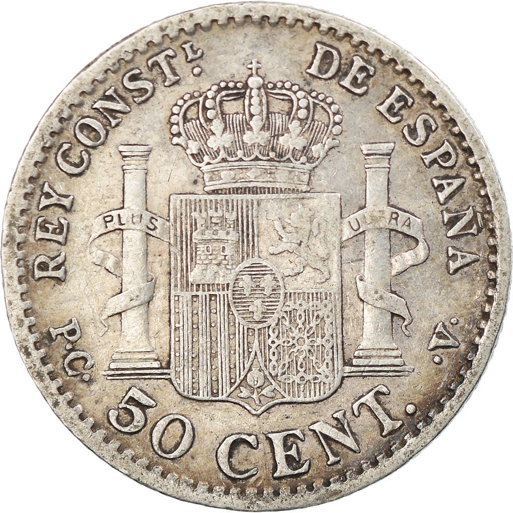 Coin, Spain, Alfonso XIII, 50 Centimos, 1904, VF(30-35), Silver, KM:723