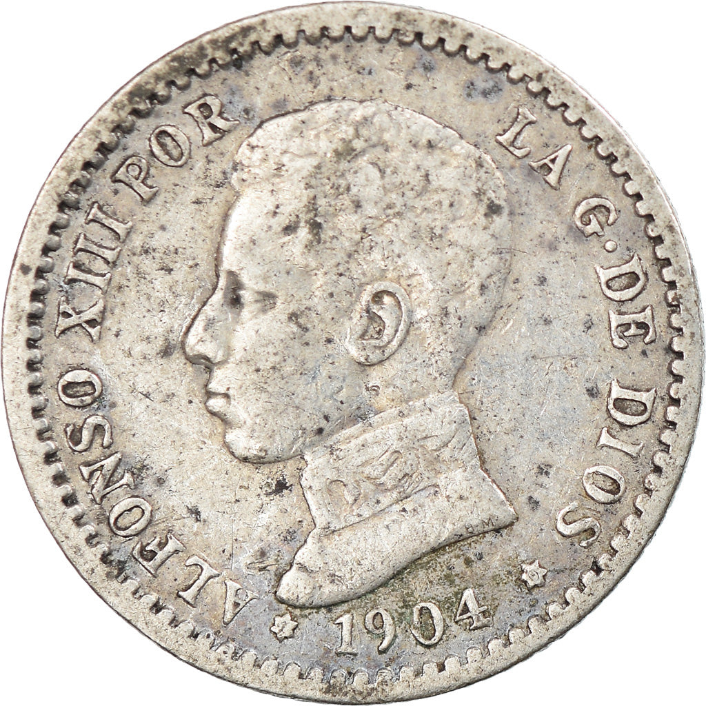 Coin, Spain, Alfonso XIII, 50 Centimos, 1904, VF(30-35), Silver, KM:723