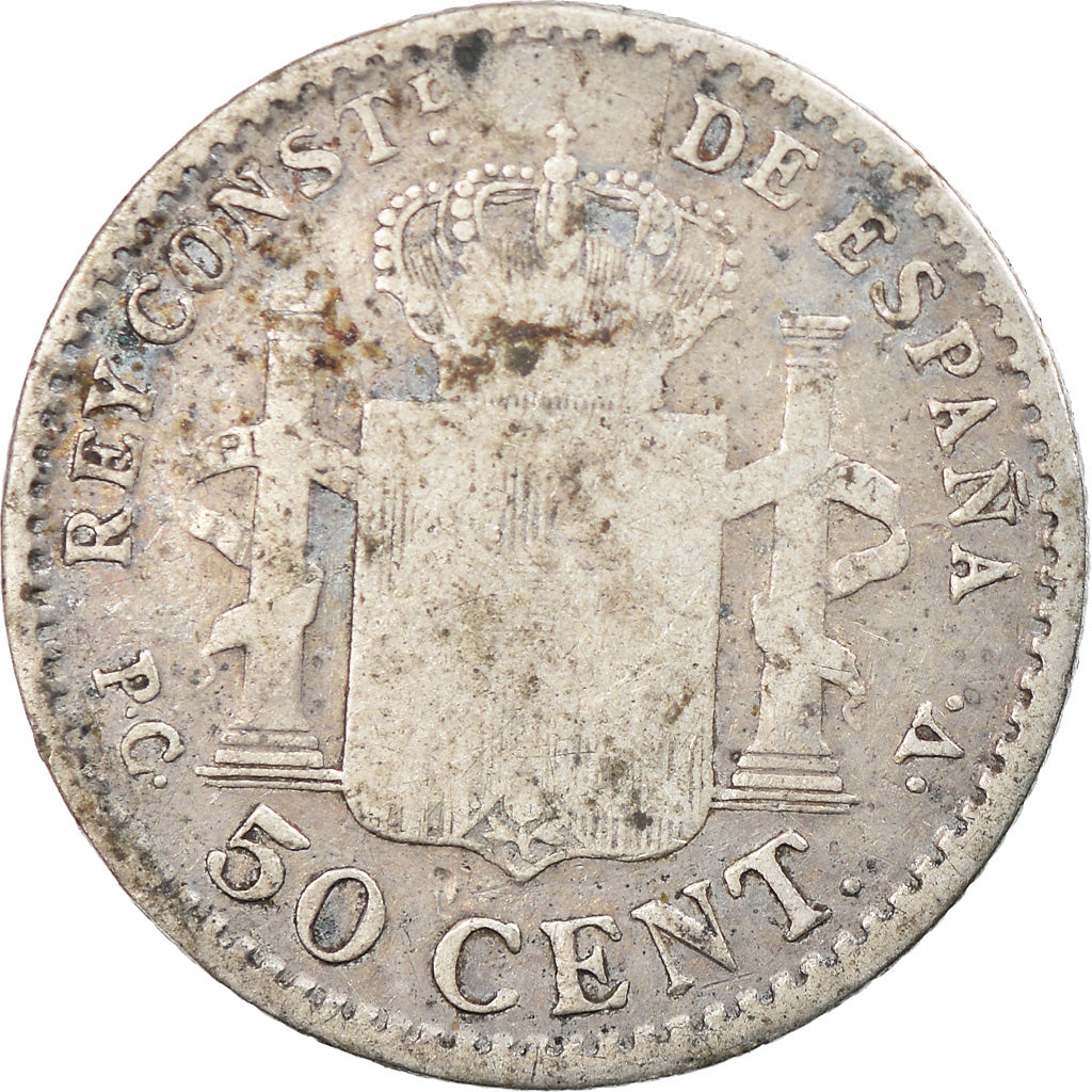 Coin, Spain, Alfonso XIII, 50 Centimos, 1904, VF(30-35), Silver, KM:723